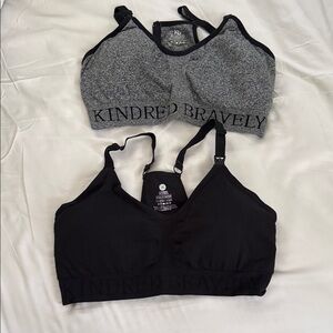 Kindred Bravely Gray Heather & Black Nursing Bra Duo